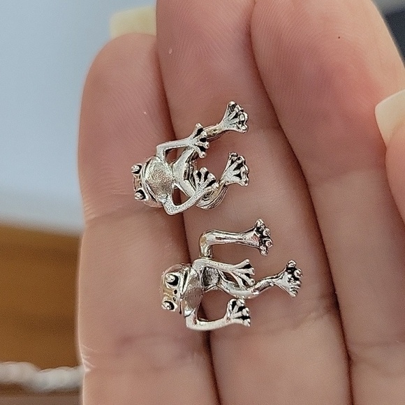 Jewelry - Frog Front/Back Stud Earrings, unisex